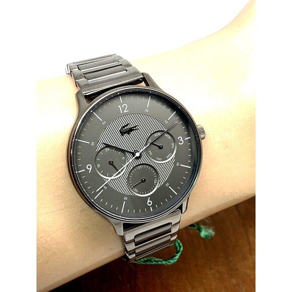 Lacoste Men's Watch 2011142 Club Quartz Gray Dial Stainless Steel 42mm - Picture 10 of 13